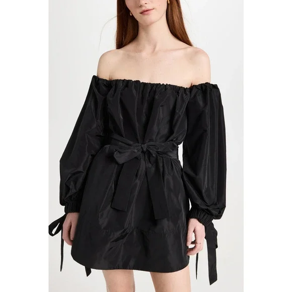 staud black tie dress Black Corduroy Pinafore Flare Skirt - Large